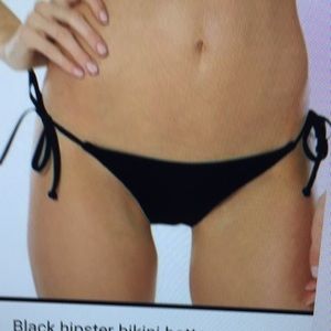 Becca side tie hipster bikini bottom black L